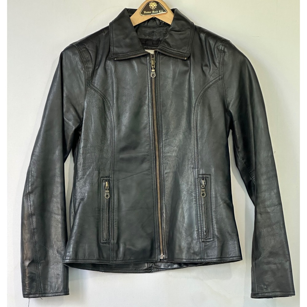 BP. Nordstrom Leather Jacket Biker Moto Zip Up Womens Small Black Excellent